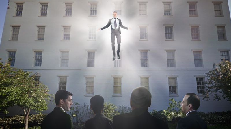 Illustration for article titled Shimmering Immaculate Republican Candidate Appears Before GOP Officials